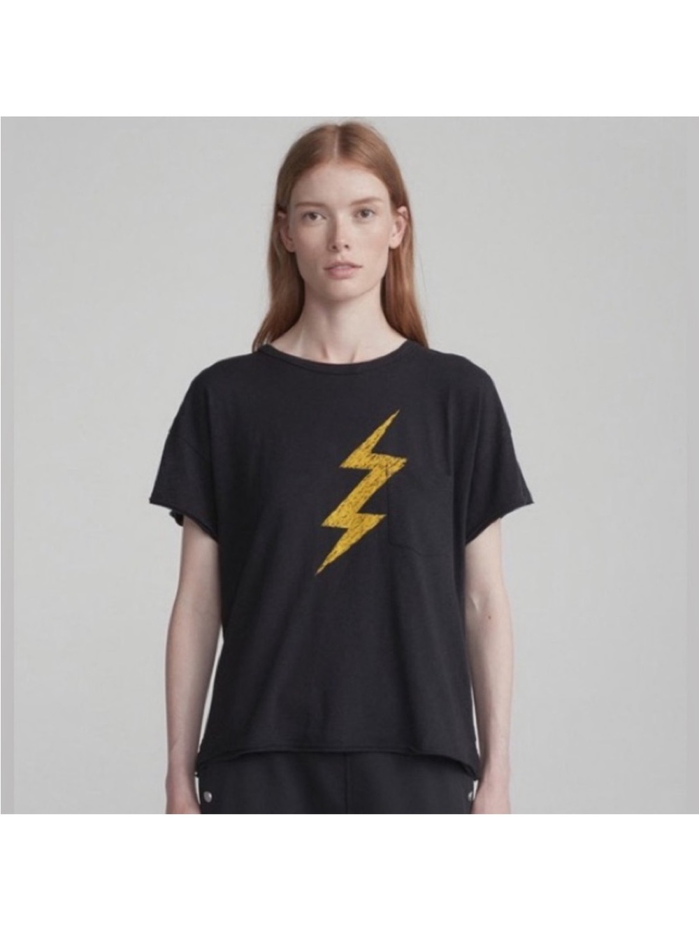 rag & bone Black Short-Sleeve Vintage Lightning Tee
